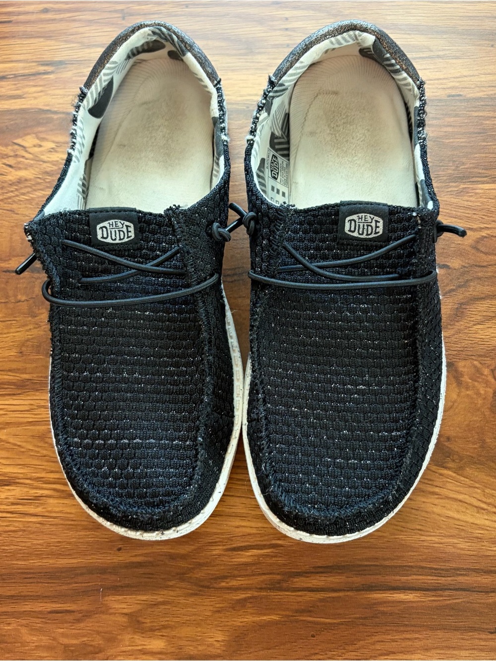 Hey Dude Black Woven Slip-On Loafers